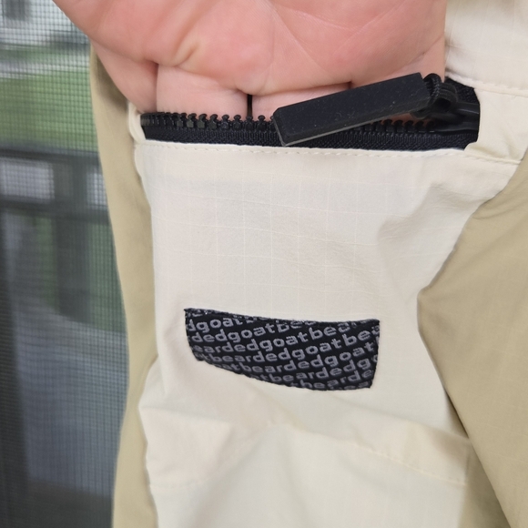 Bearded Goat Women's Summit shorts Khaki/black Drawstring Sz Large - Picture 5 of 13